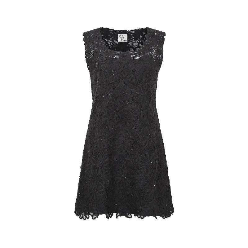 1990s Moschino Cheap & Chic Black Beaded Textured Slip Dress