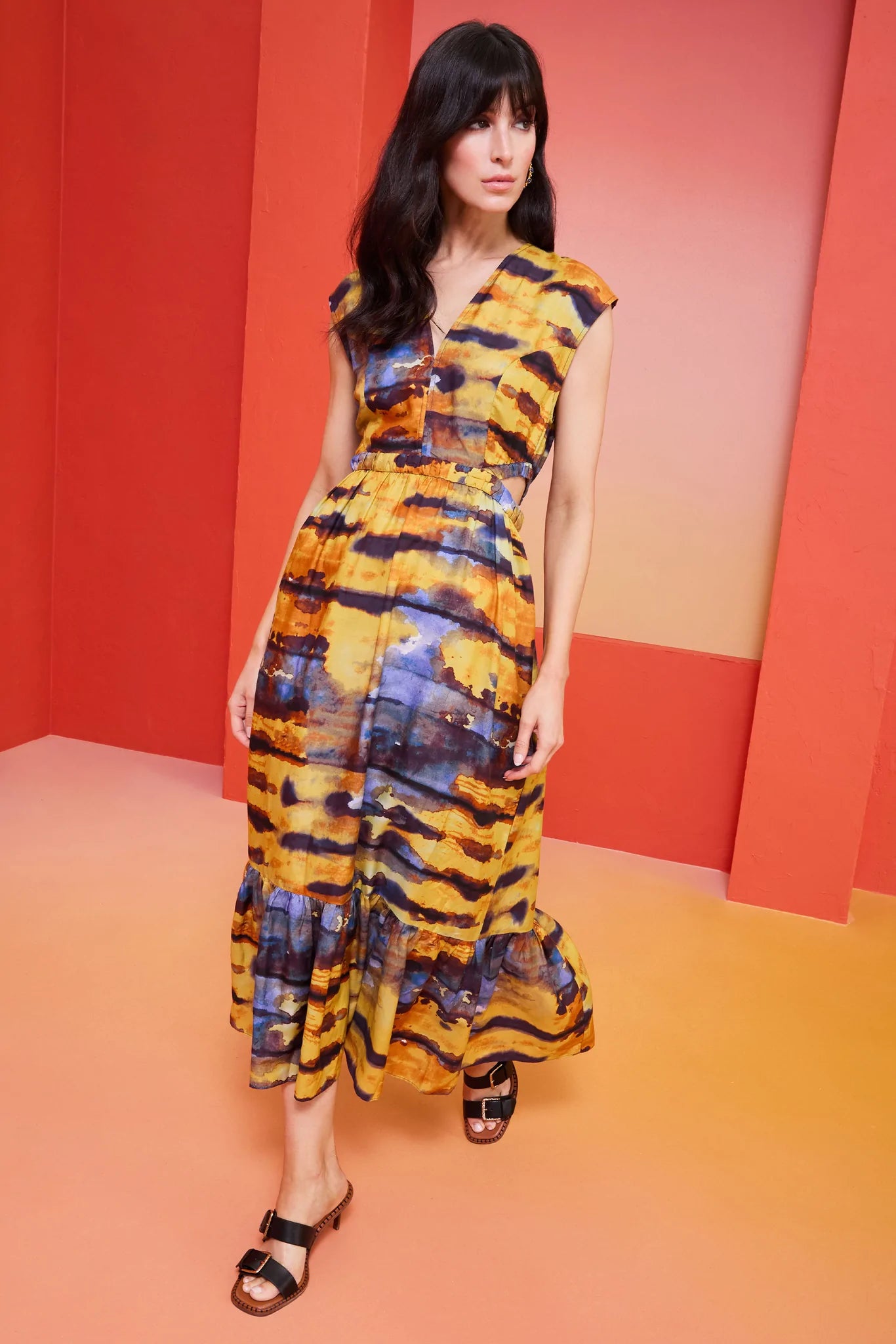 Simone Dress Tuscan Sunset - Marie Oliver