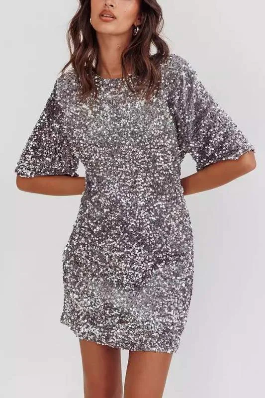 SEQUINED OVERSIZED DRESS