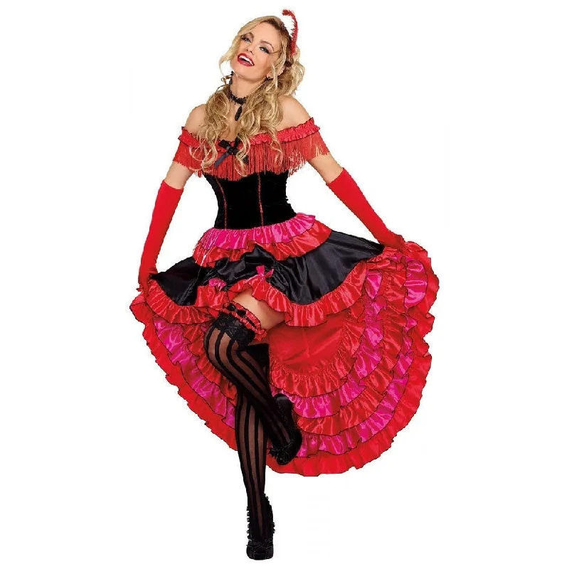 Saloon Girl Can Can Cabaret Dancer Dress Women's Adult Costume Reg & Plus Sizes