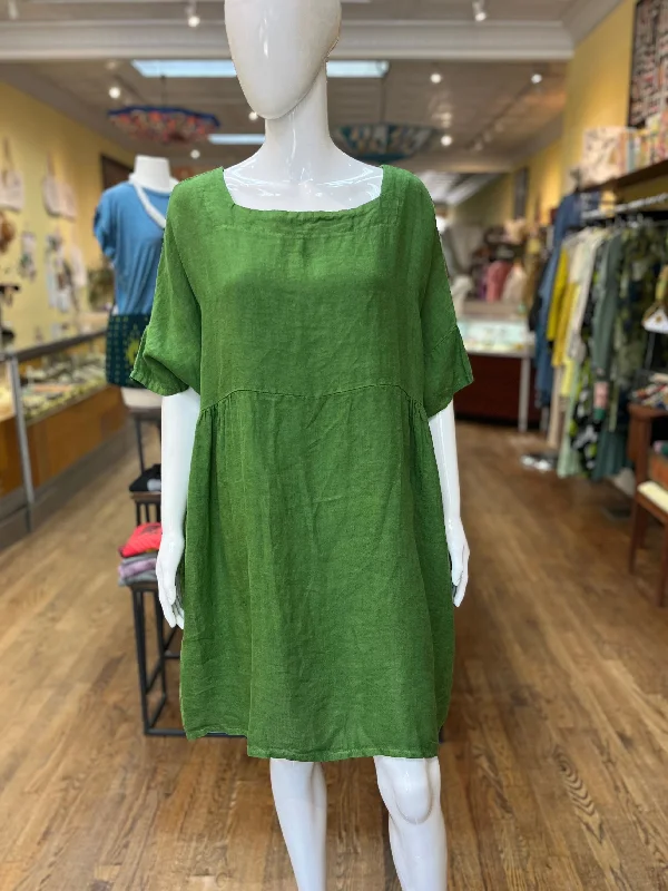 Linen Extended Sleeve Babydoll Dress (color options)