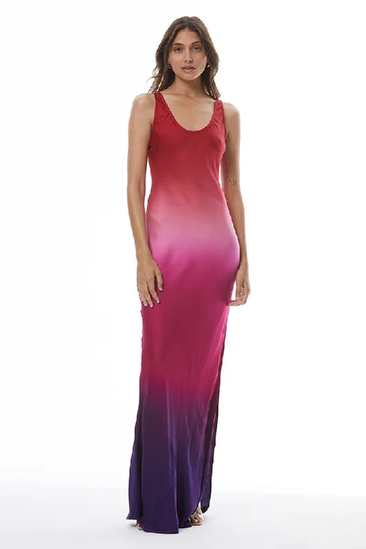 Marilyn Dress Red Velvet Ombre - Young Fabulous & Broke