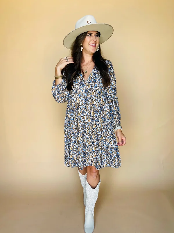 Beige Print Dress