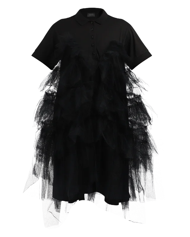 Tiered Tulle Frill Polo Dress