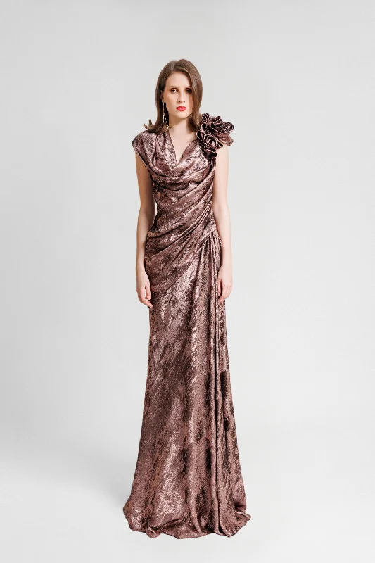 Cowl Neckline Sandwash Dress