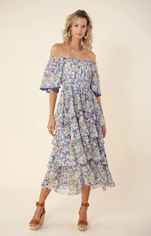 Zahara Tiered Dress Ivory - Hale Bob