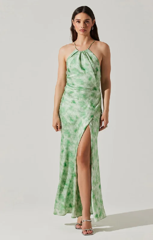 Elynor Dress | Green Abstract