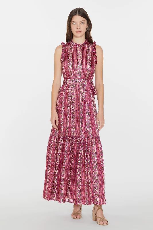 Alice Dress Lychee Stripe - Marie Oliver