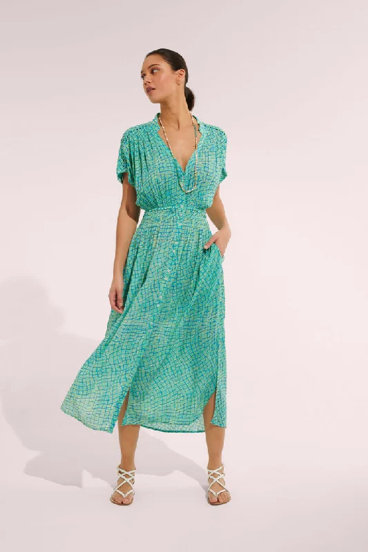 Becky Long Dress Sky Abori - Poupette St Barth