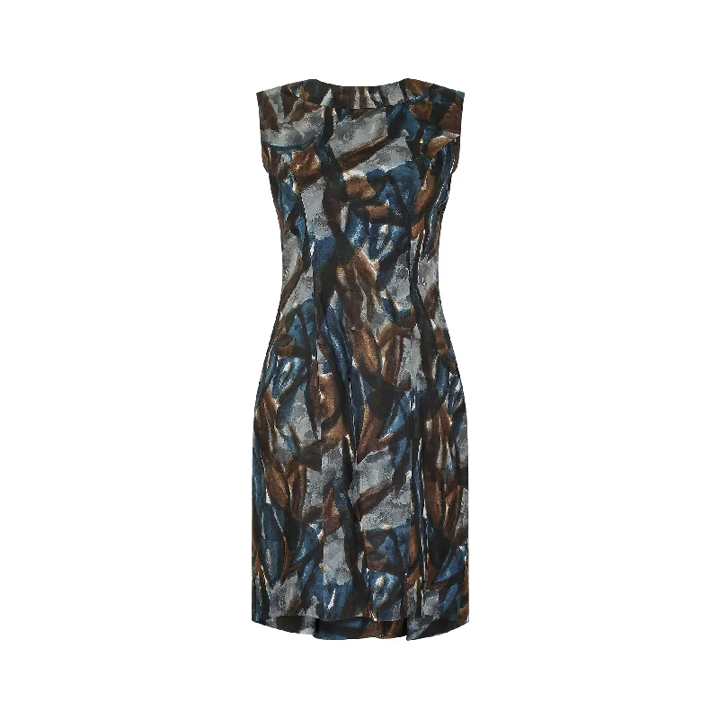 1960s Sharene Creations Drop Back Silk Dress