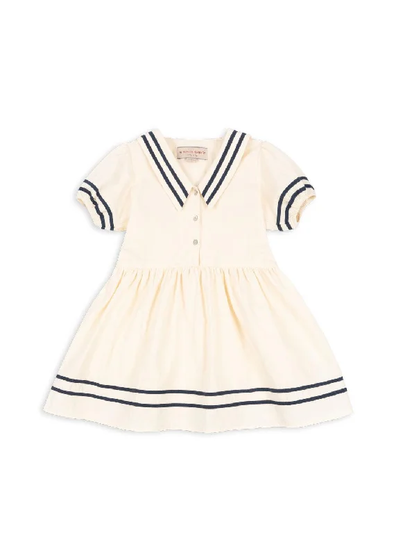 (KS103177) Allie Sailor Dress Gots - Optic White