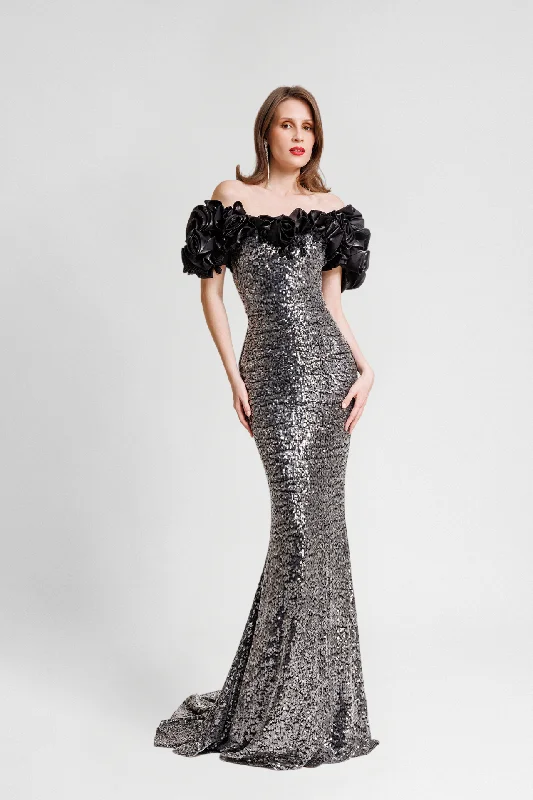 Fully Sequined Slim-Cut Dress