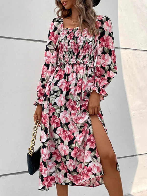 Blue Zone Planet | backless European and American printed dress