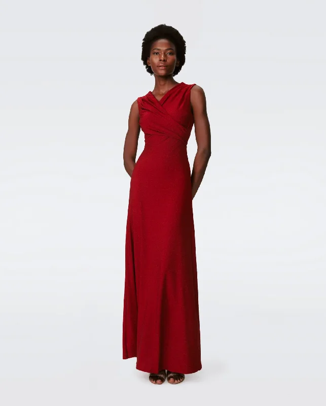 Tomas Dress Metallic Red - Diane Von Furstenberg