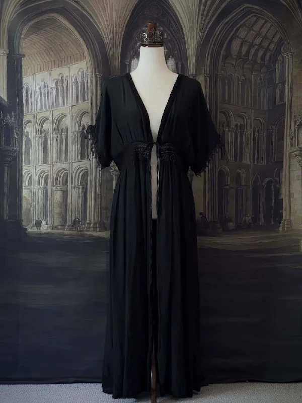 Edwardian Inspired Mourning Style Over-Dress - Size L-XL