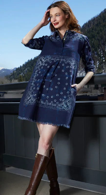 Chatham Dress | Navy Bandana