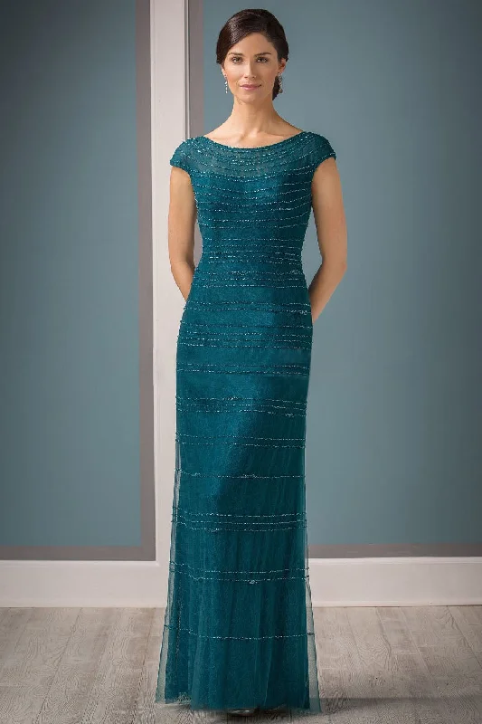 Sheath Illusion Neckline Floor-length Mother of The Bride Dress