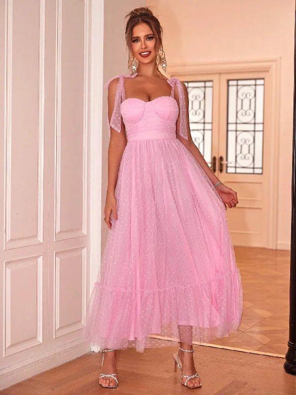 WOMEN S SOLID COLOR MESH CAMI DRESS