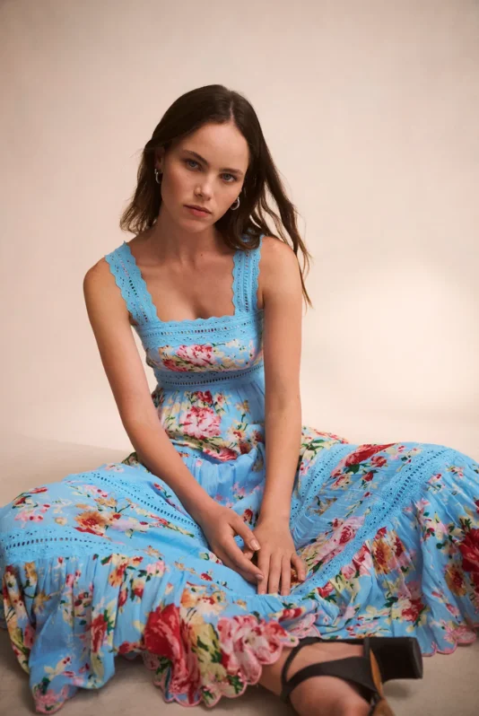 Tula Long Dress Sky Blue - Hemant & Nandita