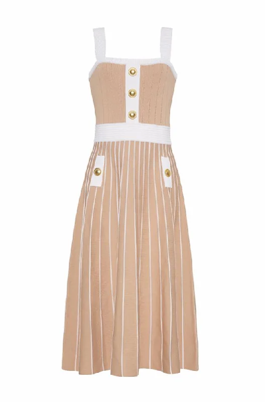 Aurora Dress Tan/Ivory - Cara Cara