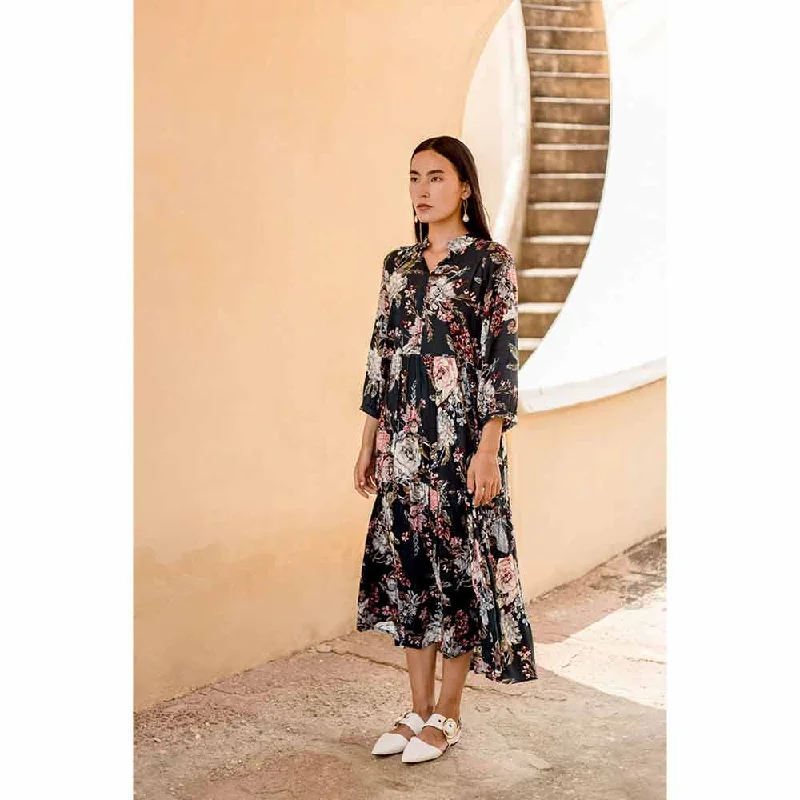 ROZANA JAIPUR Midi Waani Blue Dress