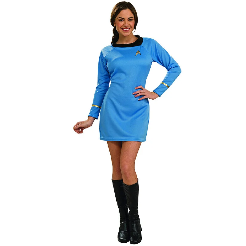 Star Trek Costume Women's Deluxe Dress Original Series Uniform Science Blue