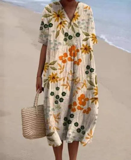 EXPORT WOMEN S HOT PRODUCT COMFORTABLE LOOSE LONG DRESS