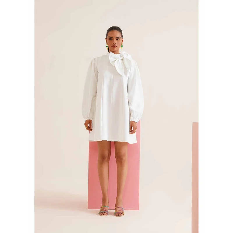 AMOSHI White Solid/Plain Belle Dress