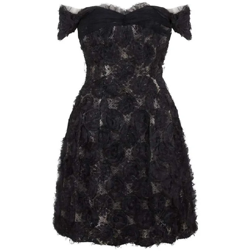 1960s Hardy Amies Couture Silk Organza Dress with Hand Made Net Flowers