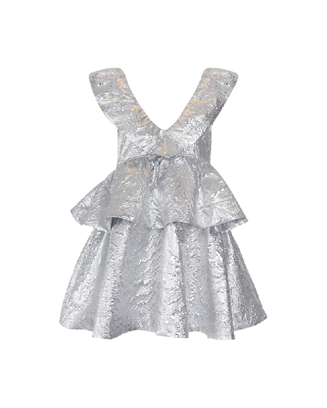 Metallic Jacquard Dress