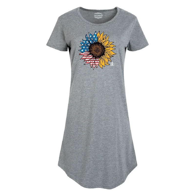 USA Flag Sunflower IH Womens Anyway Dress