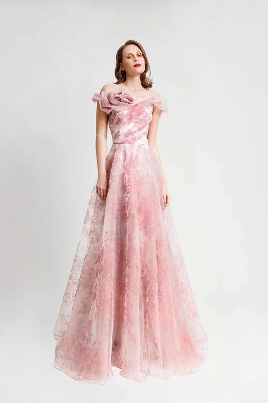 Off-Shoulder Crinoline Dress