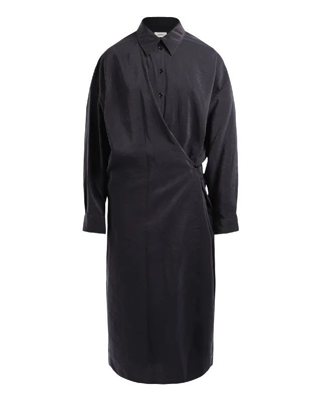 Straight Collar Twisted Dress