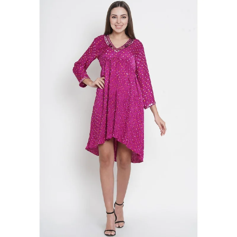 Twenty Nine Bandhani Asym Yoke Dress