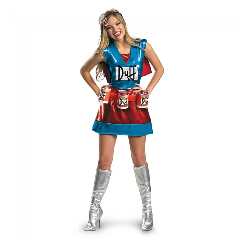 Duffwoman Costume Dress Women's Simpsons Deluxe Beer Can Holder Outfit
