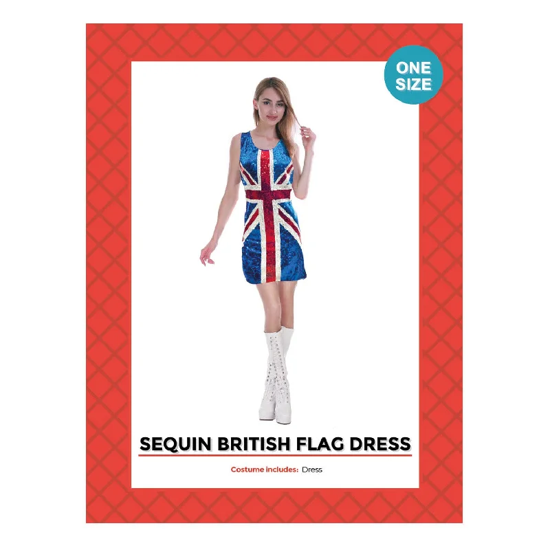 Sequin UK 90s British Flag Dress Costume