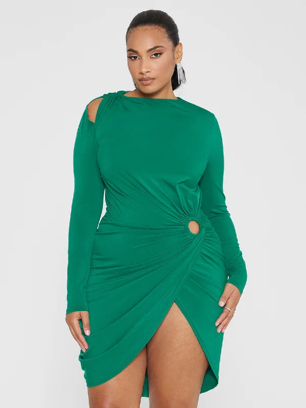 Fashion To Figure - Jamayla Cutout Ruched Dress