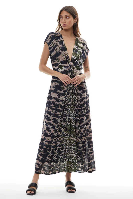 Helena Dress Dark Forest Boa - Young Fabulous & Broke