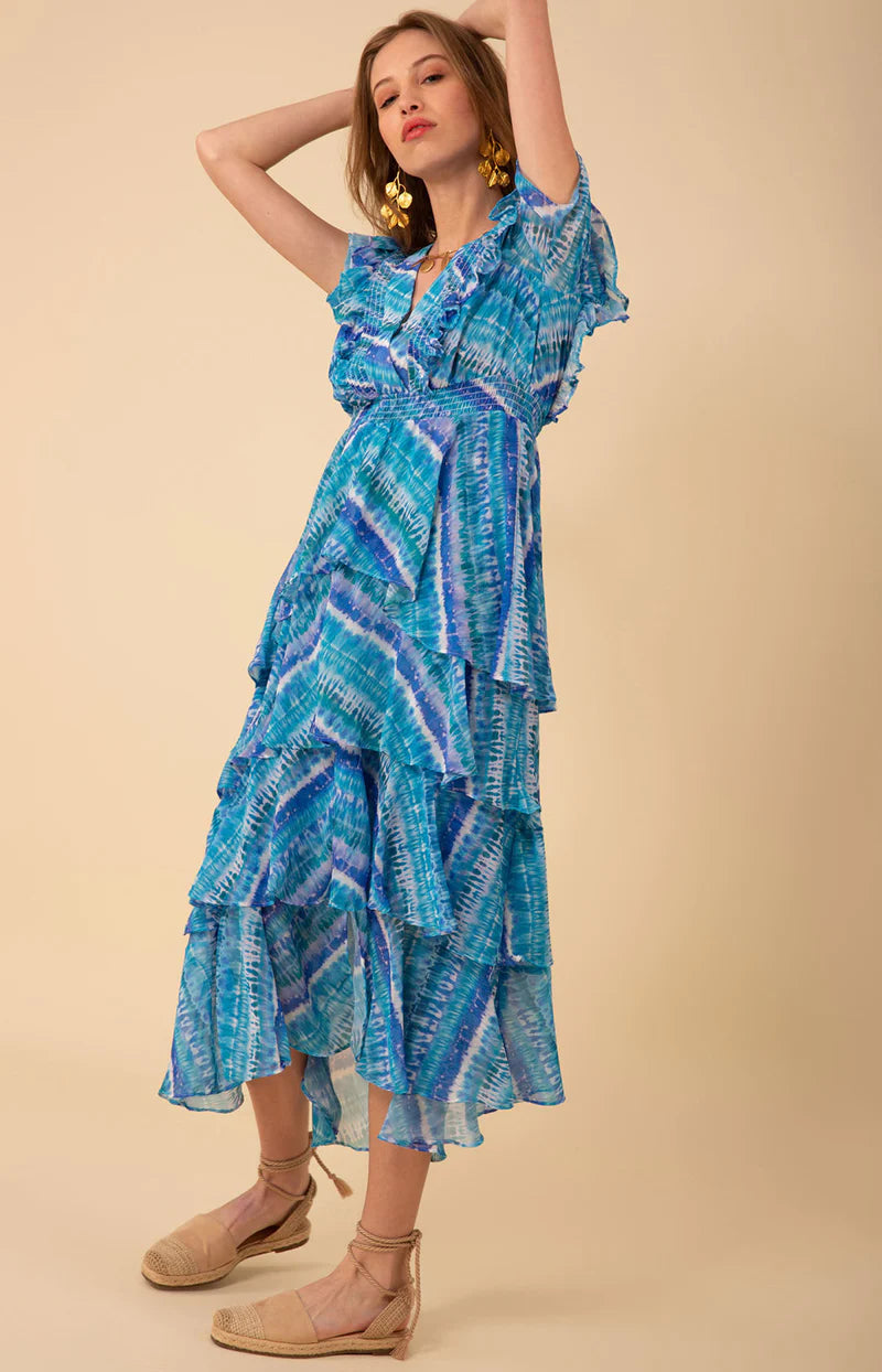 Caroline Chiffon Dress Teal - Caroline Chiffon Dress