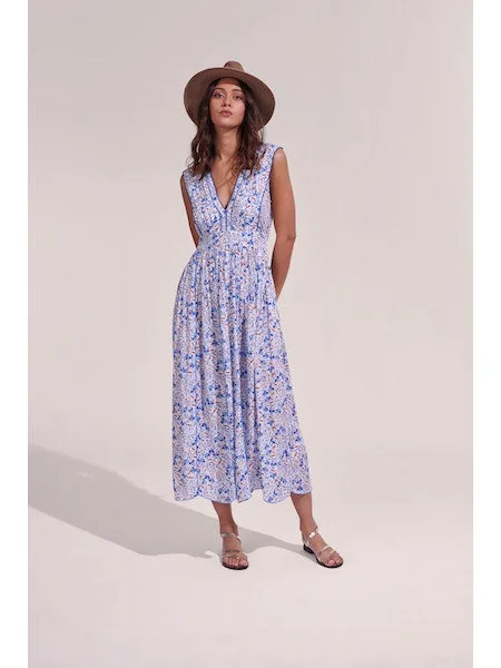 Agnes Long Dress Sky Mini Jonquille - Poupette St. Barth