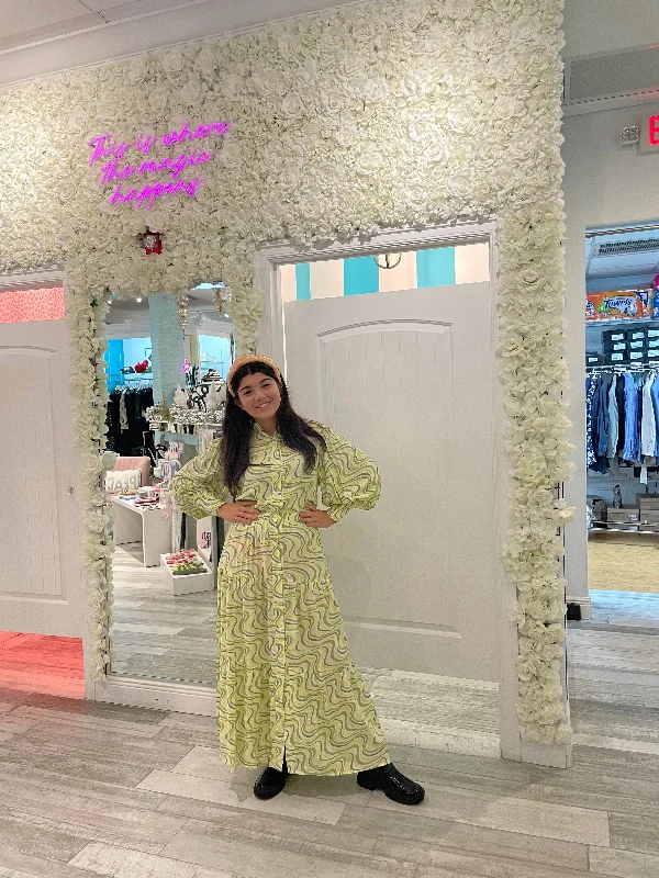 Dream Wave Camille Long Dress Lime - Skemo