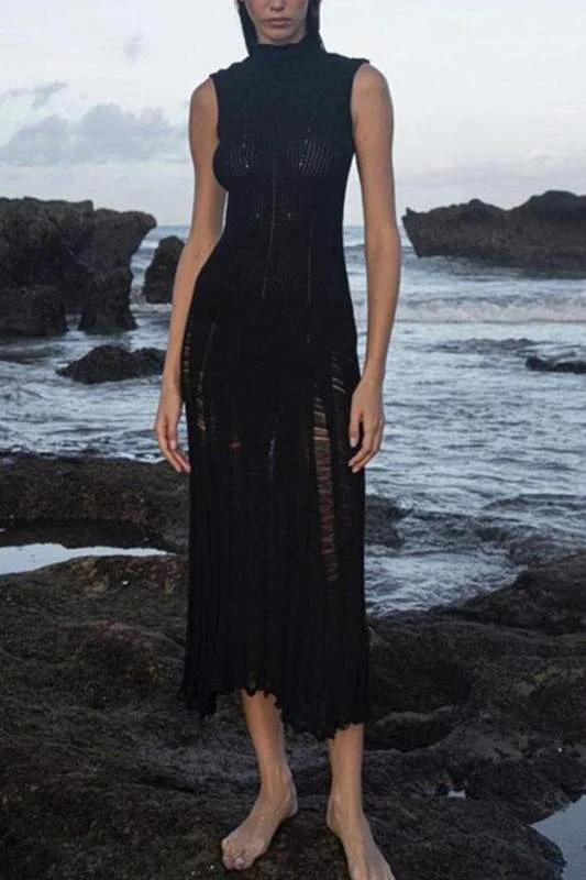 CROCHET SLEEVELESS LONG DRESS