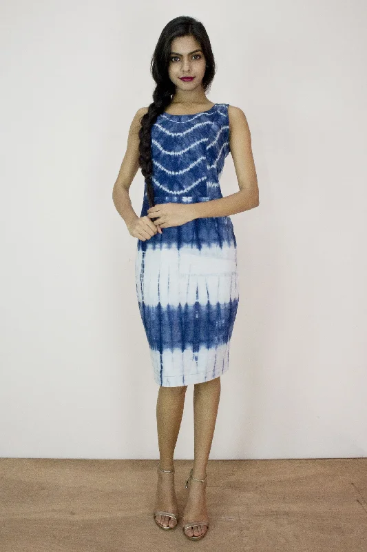 SandGlass Dress - Indigo Multi Tie and Dye