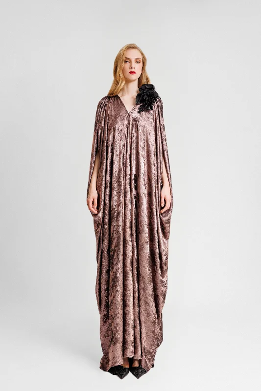 Loose-Cut V-Neck Georgette Dress