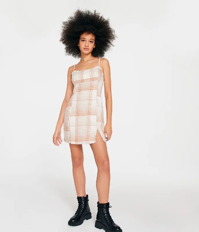 Aeropostale Plaid Scoop-Neck Slim Dress