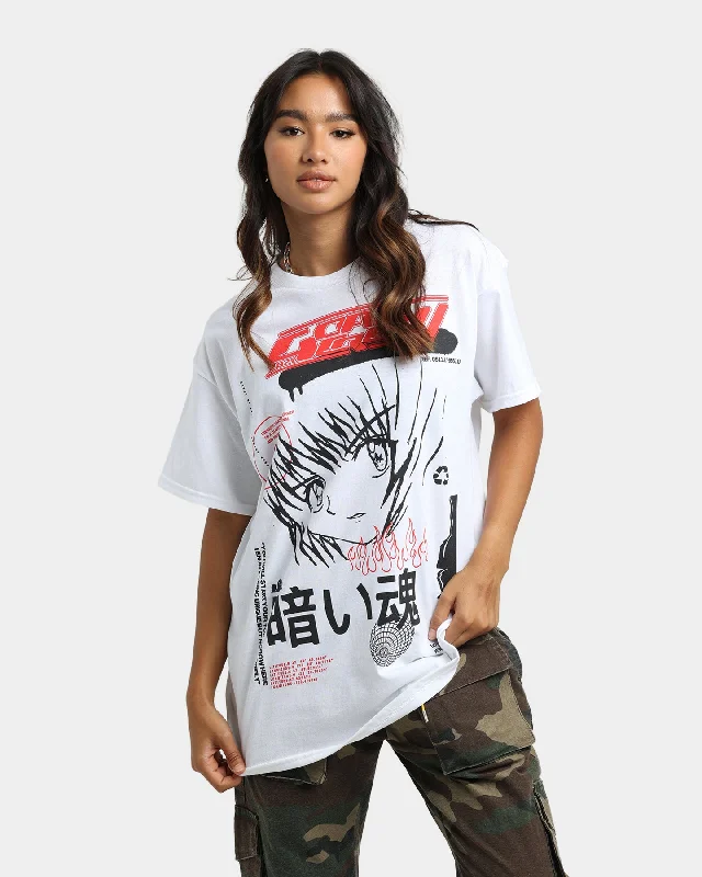 Goat Crew Korea T-Shirt White Beaded Sequined Faux Fur