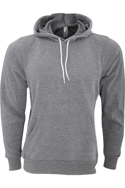 Bella + Canvas Unisex Pullover Polycotton Fleece Hooded Sweatshirt / Hoodie Hoodie with Hem Applique Textured Unique
