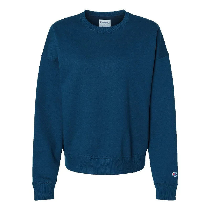 Champion Women's Powerblend Crewneck Sweatshirt Hoodie with Tied Waist Feminine Flattering