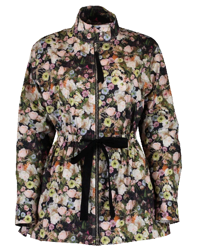 Poplin Jacket Front Pockets Side Pockets Patch Pockets