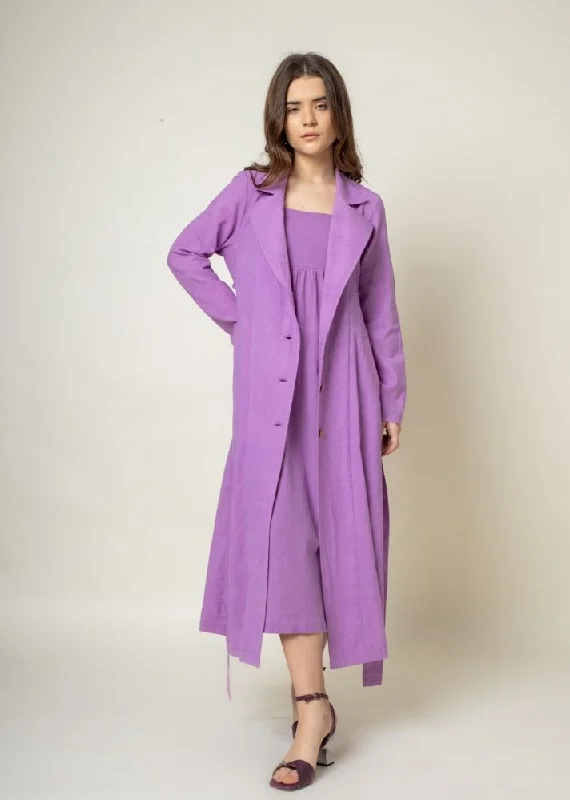 Amelia Purple Trench Warm Waterproof Trench Coat